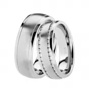 Oceľové snubné prstene so zirkónmi ST-88075