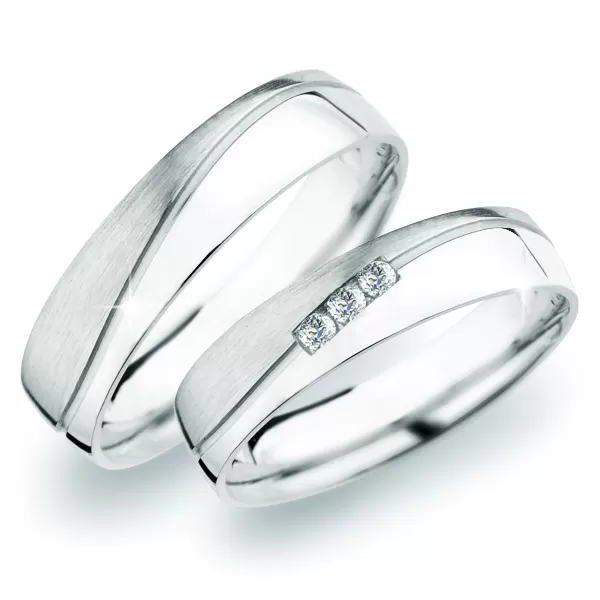 Snubné prstene z bieleho zlata SP-281B