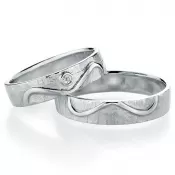 Strieborné snubné prstene s diamantom SP-51170