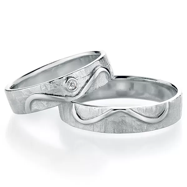 Strieborné snubné prstene s diamantom SP-51170