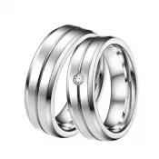 Snubné prstene oceľové so zirkónom ST-88034