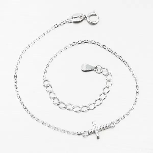 Strieborný náramok s krížikom BST-14406-01
