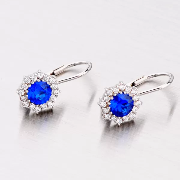 Náušnice so zirkónmi z bieleho zlata 358-0199-02