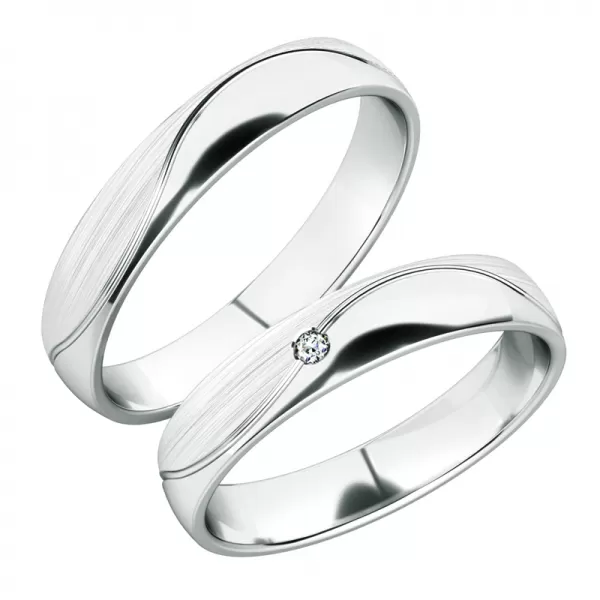 Snubné prstene z bieleho zlata SP-282B