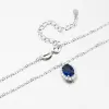 Strieborný náhrdelník so zirkónmi a zafírom SETST-15145