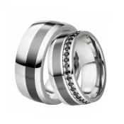 Oceľové snubné prstene s keramikou SKS-88099