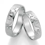 Strieborné snubné prstene s diamantom SP-51090