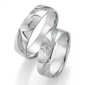 Strieborné snubné prstene s briliantom SP-51050