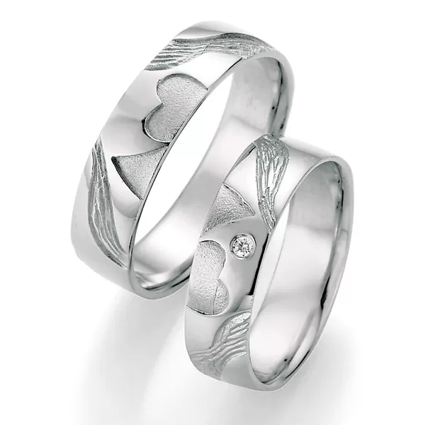 Strieborné snubné prstene s briliantom SP-51050