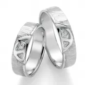 Strieborné snubné prstene s diamantom SP-51030