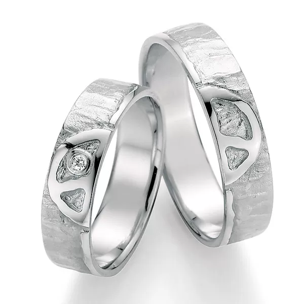 Strieborné snubné prstene s diamantom SP-51030