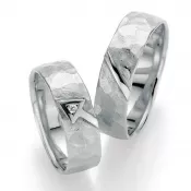 Strieborné snubné prstene s diamantom SP-51010