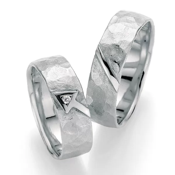 Strieborné snubné prstene s diamantom SP-51010