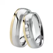 Oceľové snubné prstene so zlátením ST-88049