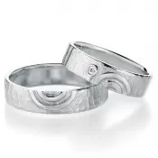 Strieborné snubné prstene s diamantom SP-51110