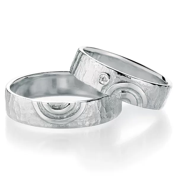 Strieborné snubné prstene s diamantom SP-51110