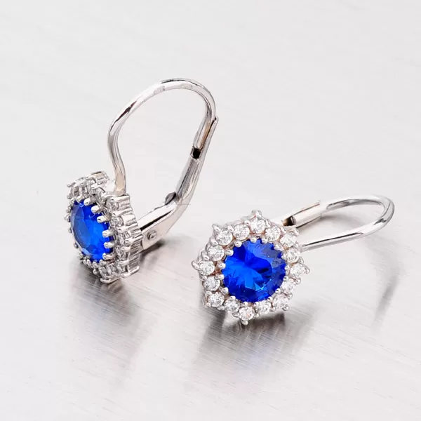 Náušnice so zirkónmi z bieleho zlata 358-0199-02