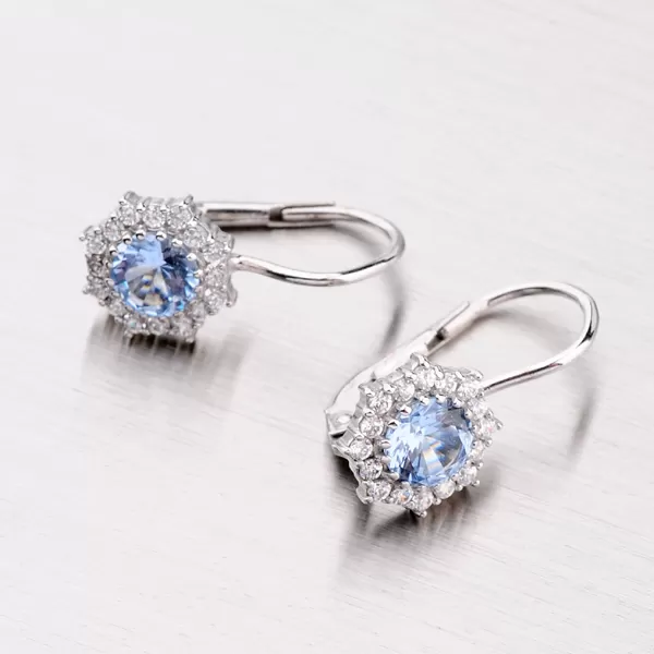 Náušnice so zirkónmi z bieleho zlata 358-0199-03