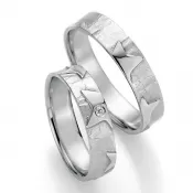 Strieborné snubné prstene s briliantom SP-51130