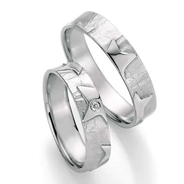 Strieborné snubné prstene s briliantom SP-51130