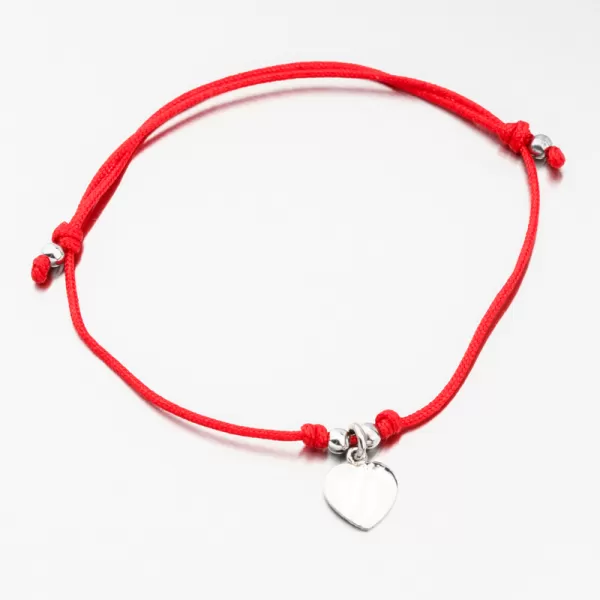 Strieborný povrázkový náramok so srdiečkom BST-14715-R