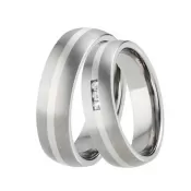 Snubné prstene titán - striebro TS-88001