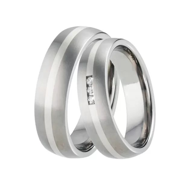 Snubné prstene titán - striebro TS-88001