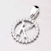 Strieborné písmenko so zirkónmi - K MPN5192-K