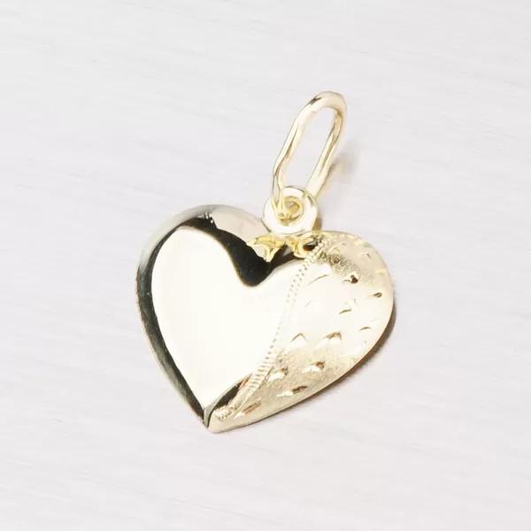 Zlaté srdce s gravírovaním ruky 322p-131016