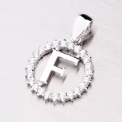 Strieborné písmenko so zirkónmi - F MPN5192-F