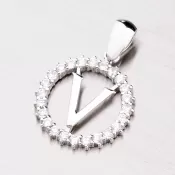 Strieborné písmenko so zirkónmi - V MPN5192-V