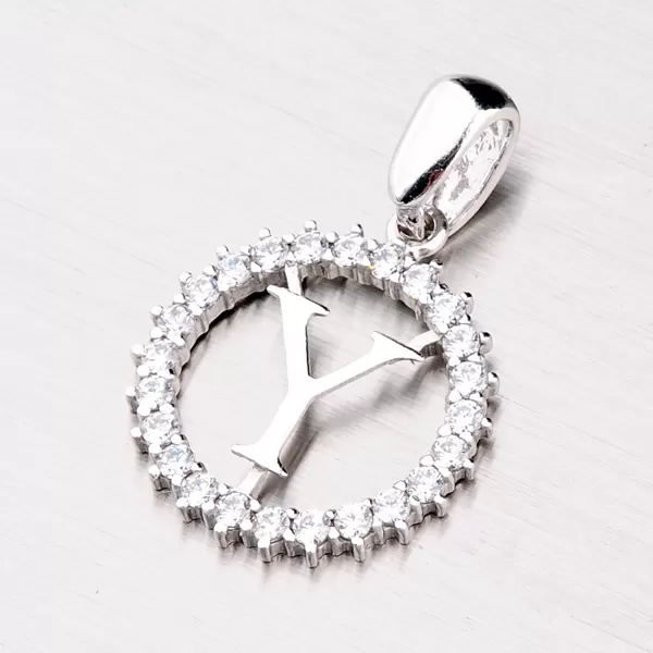 Strieborné písmenko so zirkónmi - Y MPN5192-Y