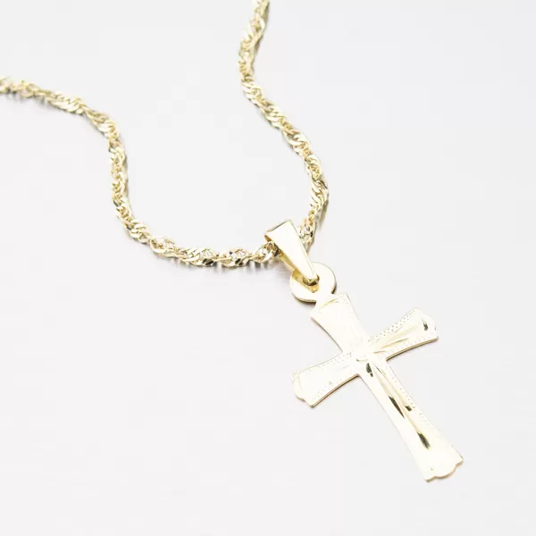 Zlatý gravírovaný kríž 322P-130111