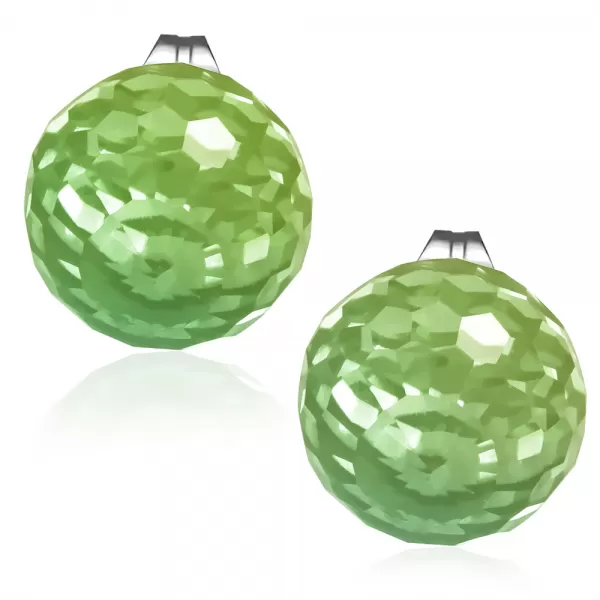 Oceľové kôstky so zeleným kryštálom GECJ088