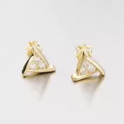 Zlaté náušnice so zirkónmi DZ1927-ZL-ZIR