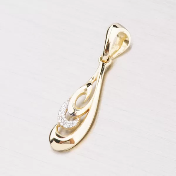 Zlatý prívesok so zirkónmi GZ2136