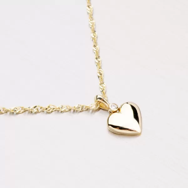Zlaté srdce so zirkónom GZ2976