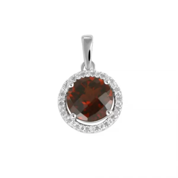 Dámsky prsteň biele zlato 585/1000 prírodný diamant 0,96 ct a granát GKW47231GRA