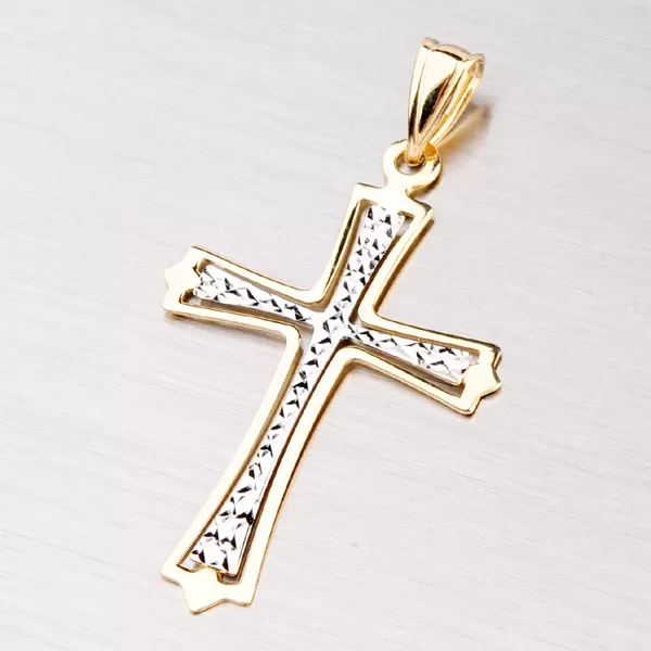 Zlatý gravírovaný krížik 43-2084