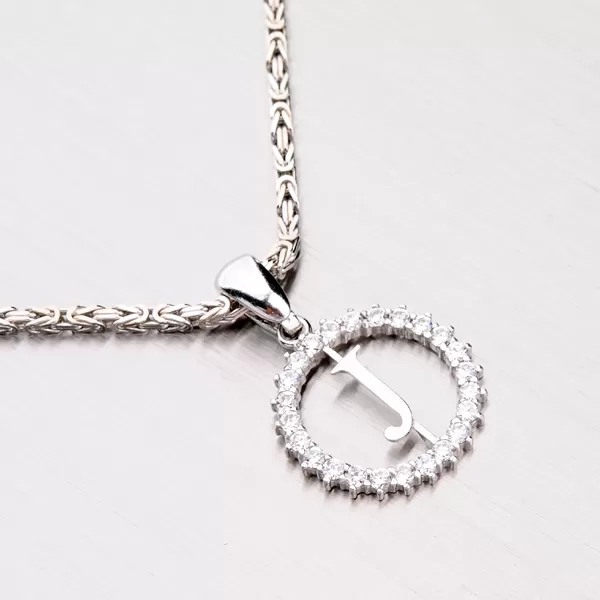 Strieborné písmenko so zirkónmi - J MPN5192-J