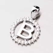 Strieborné písmenko so zirkónmi - B MPN5192-B