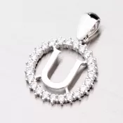Strieborné písmenko so zirkónmi - U MPN5192-U
