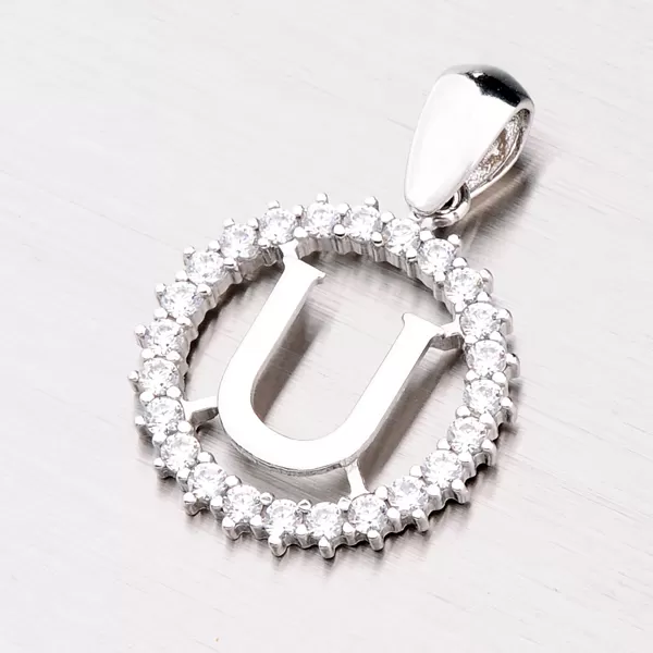 Strieborné písmenko so zirkónmi - U MPN5192-U