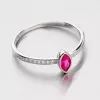 Strieborný prsteň so syntetickým rubínom a zirkónmi RXC15140058RUB