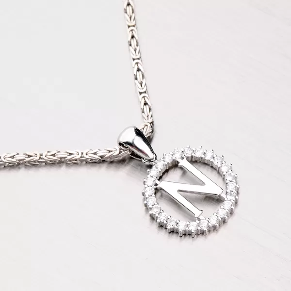 Strieborné písmenko so zirkónmi - N MPN5192-N