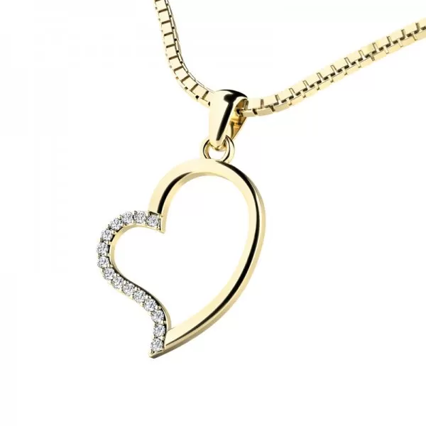Zlatý prívesok srdca 10948-ZL-ZIR