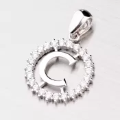 Strieborné písmenko so zirkónmi - C MPN5192-C