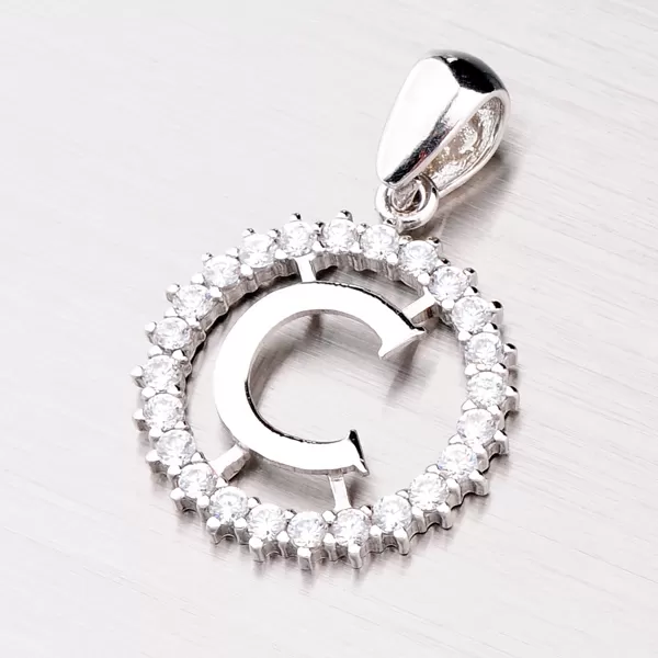 Strieborné písmenko so zirkónmi - C MPN5192-C