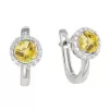 Náušnice z bieleho zlata s diamantmi a citrínom GKW47232CIT