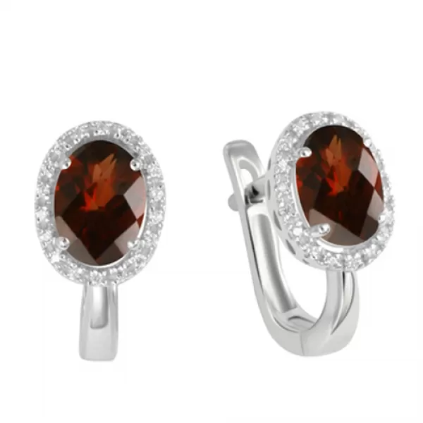 Prsteň z bieleho zlata s diamantmi a granátom GKW47251GR